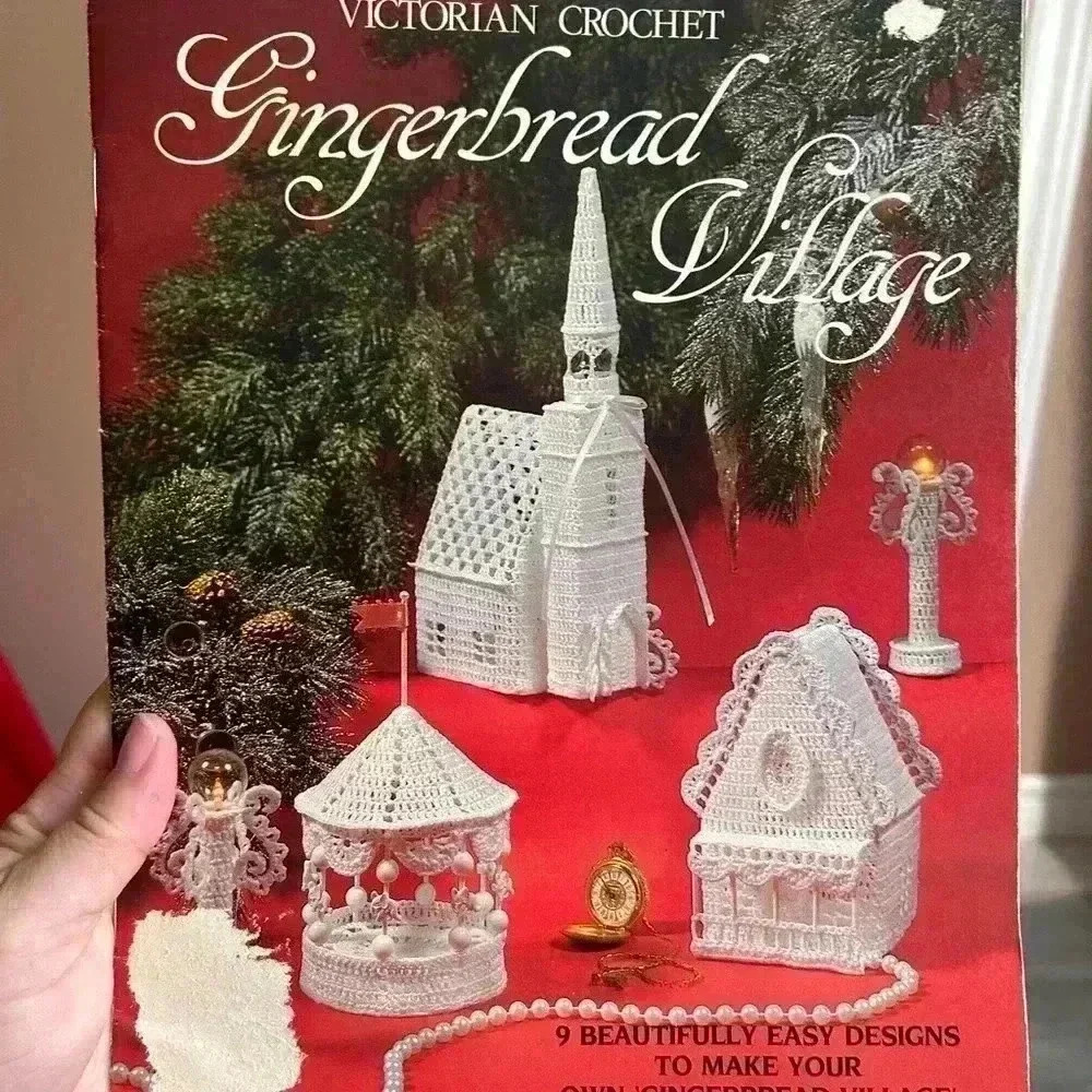 🔥$2 Victorian crochet pattern tutorial book Christmas ornaments VTG